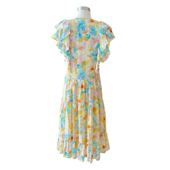 ROLLER RABBIT Ondine Dress Sandrio Floral Multicolor Pastels Cotton Silk Small - Picture 5 of 12